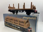 Vintage Playmobil Brown 4105 Flatbed Pipe Car Train 1985 W/ Box Scale Guage Used. Price: $99.99.