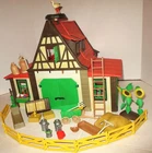 Vtg Playmobil 3716 Medival Farm Barn Green Flowers Hay Pump Wagon Wheel Fence + Used. Price: $70.00.