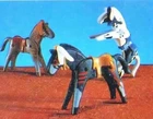 Playmobil 7173 Western Painted Warrior Horses (3) (sealed Bag) Nos New. Price: $29.99.
