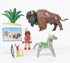 Vintage Playmobil Native American Indian W/buffalo Set 3731 - No Box Used. Price: $40.00.
