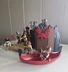 Playmobil 3151 - Vikings Longhouse & 3156 Boat With Figures German Toy Used. Price: $69.40.