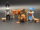 Playmobil Scene - Medieval Knight & Maid 3891 Ox Keg Stool Rare Retired Vintage Used. Price: $24.99.