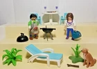 Playmobil #9266 City Life Modern House Patio Furniture Figures Lot 18 Pieces Used. Price: $21.99.