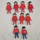 Vintage Playmobil Geobra 1974 Figures Lot Red Fireman Knight Fixed Hand Klicky Used. Price: $28.00.