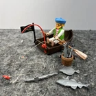 Playmobil 3792 Pirate Fisherman W/row Boat & Vtg Complete W/broken Rod Used. Price: $13.50.