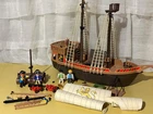 Vintage Playmobil Pirate Ship, Figures, Accessories, 3053 - Incomplete Set. Used. Price: $82.99.