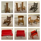 Playmobil Straight Back Chairs Throne Red Couch Rocking Grill Vintage Rare Used. Price: $5.00.
