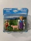 New Playmobil 5514 9 Piece Toy Playset Farm Woman And Child, Pig Lederhosen. Price: $16.79.