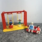Playmobil Vintage Swing Set 3552, Complete Except Missing Ladies Hat, 1985 Used. Price: $25.00.