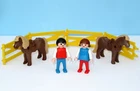 Playmobil 3579 Children With Ponies Farm Boy Girl Yellow Fence Complete Used. Price: $9.50.