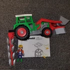 1996 Playmobil Tractor Front Loader Tiller Farmer Chickens Complete 3718 Used. Price: $48.00.