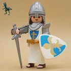 Playmobil Figure Knight Fleur-de-lis Crusader-warrior Soldier-medieval Used. Price: $12.32.