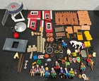 Large Playmobil Lot, Barn, Castle, Figures, Accessories, Pirates, Weapons, Etc. Used. Price: $40.00.
