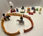Playmobil 123 Lot: Rocket Astronaut Horses Riders Car Fences Furniture Baby Cat Used. Price: $35.95.
