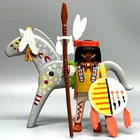 Playmobil Native American Chief Indian Warrior Horse Male Adult Figure Vtg Used. Price: $16.81.