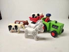 Playmobil 6715 Farm Tractor With Atrailer And 3 Cows 2 Horses Driver Used. Price: $19.99.