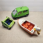 Playmobil Green Family Van 4144, Speedboat & 3069 City Life Car Lot- Vintage Used. Price: $32.99.