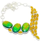 Triplet Fire Opal Gemstone Handmade 925 Silver Jewelry Necklace 18" R-3128 New. Price: $32.99.