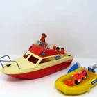Playmobil 1984 Motorboat Cruiser Family & Raft Works, Vintage Condition Used. Price: $19.97.