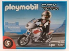 Playmobil 5117 Gray Motorcycle With Rider (2010) Brand New Sealed Box. Price: $21.70.