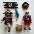 Playmobil Pirates 1996 2006 Captain Peg Leg Figure Chest Parrot Flag Lot Used. Price: $14.70.