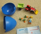 Playmobil 4943 Boy W/ Tractor Blue Egg - Very Good Condition Used. Price: $25.99.