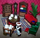 Complete Excond. Playmobil Victorian 5320 Dining / Living Room Mansion Furniture Used. Price: $47.99.