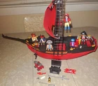 Vintage 5869 Playmobil Red Corsair Vicking Pirate Villain Ship Vessel Set Lot Used. Price: $79.95.