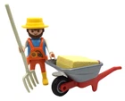 Playmobil Vintage Farmer & Hat Pitchfork Wheelbarrow Straw Bale 3716 P36 Used. Price: $8.95.