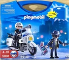 Playmobil 5891 Motorcycle Cop & Robber Set Takealong Case 32 Pcs. 2009 New. Price: $20.00.