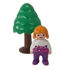 Playmobil 123 Figure Child Girl White Dark Pink Floral Shirt 6963 With Tree Used. Price: $5.95.