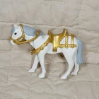 Playmobil 4165 White Horse Replacement Figure 3.25" Gold Saddle Reins Bridle Used. Price: $9.99.