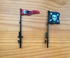 Playmobil 5135 Large Pirate Ship Sail Flags Skull Cross Bones Jolly Roger Used. Price: $19.00.