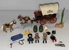 Playmobil Western Lot 5248 Incomplete Covered Wagon Cowboys Horses Accessories Used. Price: $49.99.