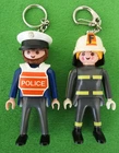 Vintage Lot 2 Playmobil Keychains: Policeman; Female Firefighter - 1997 Used. Price: $9.99.