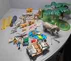 Vintage Playmobil Wildlife Safari Set #5922 Jeep Animals Trees Used. Price: $85.00.