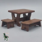 Playmobil Medieval Dining Set-wood-colored Table And Chairs-castle-cottage Used. Price: $6.28.