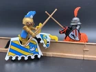Playmobil Scene - Medieval Knights Jousting Horses Gold Swan Vs. Lion Vintage Used. Price: $29.99.