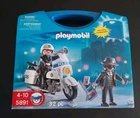 Playmobil 5891 32 Pcs Police And Robber Set Ages W/ Carrying Case New Sealed. Price: $22.00.