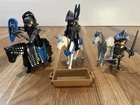 Playmobil Medieval Dark 3315 & Weapons W/ 2 More Knights Horses Used. Price: $18.00.