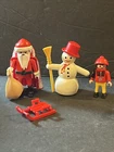 Playmobil Figures Lot Santa Claus Toy Bag Cape Boy Sled Christmas Snowman Set Used. Price: $18.10.