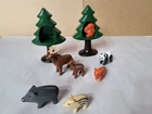 Playmobil 1.2.3 Forest Animal Park Partial Set 6772 Deer Boar Squirrel Fox Trees Used. Price: $32.00.