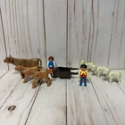 Vintage Playmobil Farm Set Bull Cow Lamb Sheep Family Kid Figures Wheelbarrow Used. Price: $24.99.
