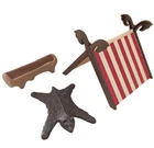 Vintage Playmobil 3157 Viking Camp Tent Bear Rug Fur Log Water Trough Incomplete Used. Price: $19.98.