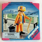 Playmobil Set 4682 Janitor Broom Sweeper Bucket Cones Construction Road Worker New. Price: $5.99.
