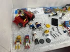 Playmobil 3754 Car Trailer Signs Police 3489 Bicycle Motorcycle Camping Lot Used. Price: $22.00.