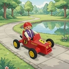 Playmobil 4612 Soapbox Derby Race Car With Blonde Boy Used. Price: $10.99.