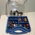 Playmobil Knight Castle Horse, Weapons, Armor, 2 Figures, Carry Case Accessories Used. Price: $14.99.